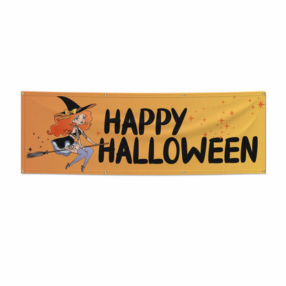 Orange Haired Personalised Witch 6x2 Banner