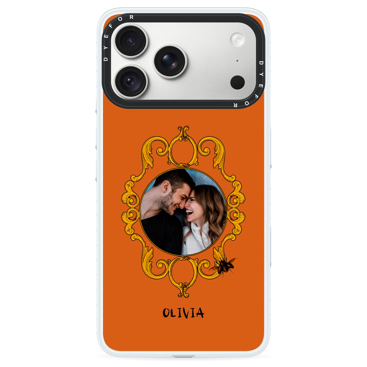 Ornate Halloween Custom Photo iPhone 18 Pro Max Black Impact Pre order Case on Silver phone
