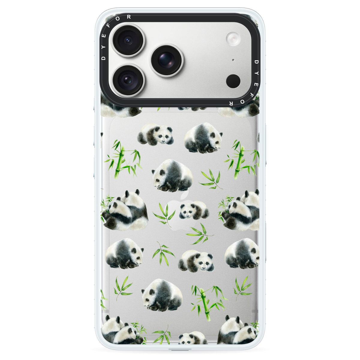 Panda iPhone 18 Pro Black Impact Pre order Case on Silver phone