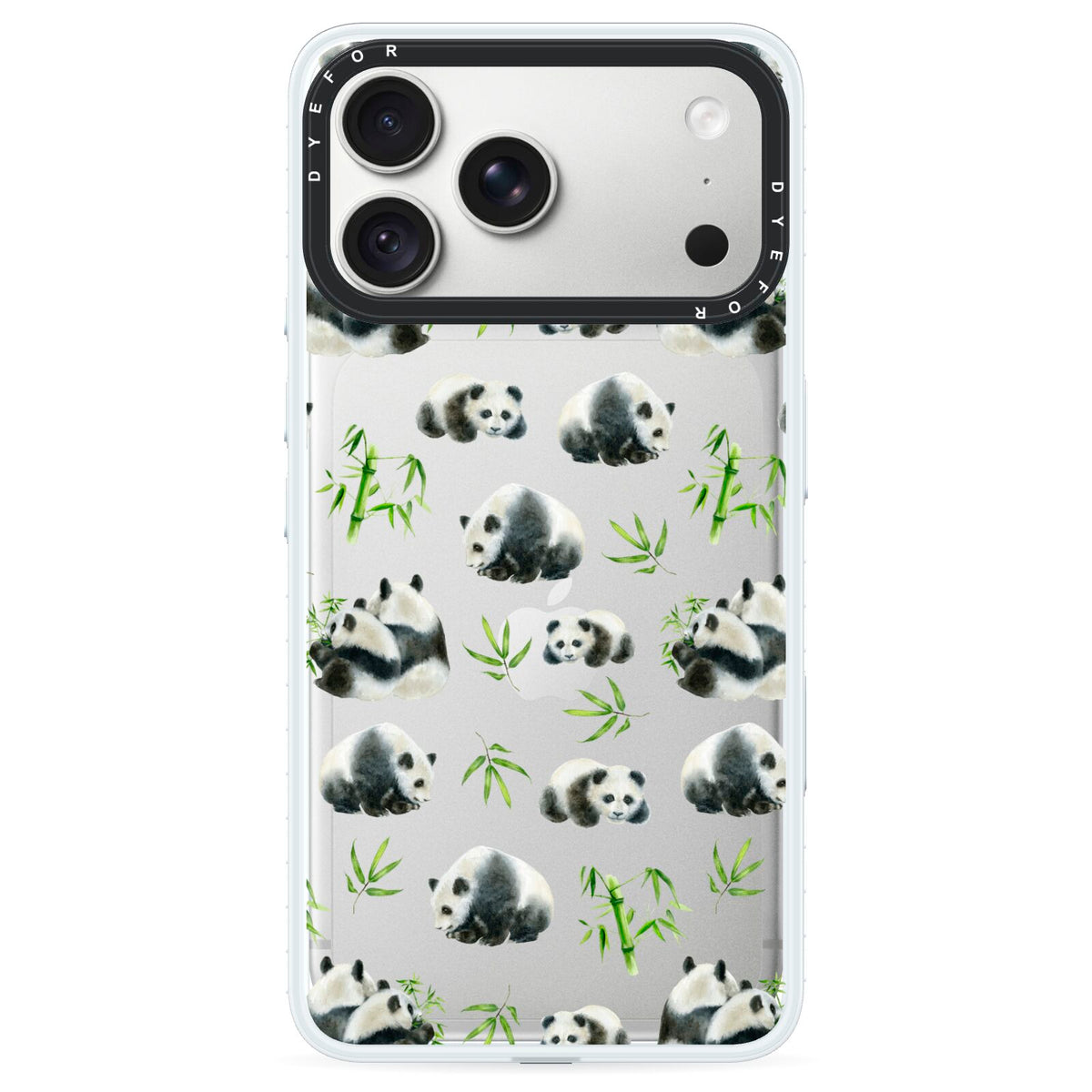 Panda iPhone 18 Pro Max Black Impact Pre order Case on Silver phone