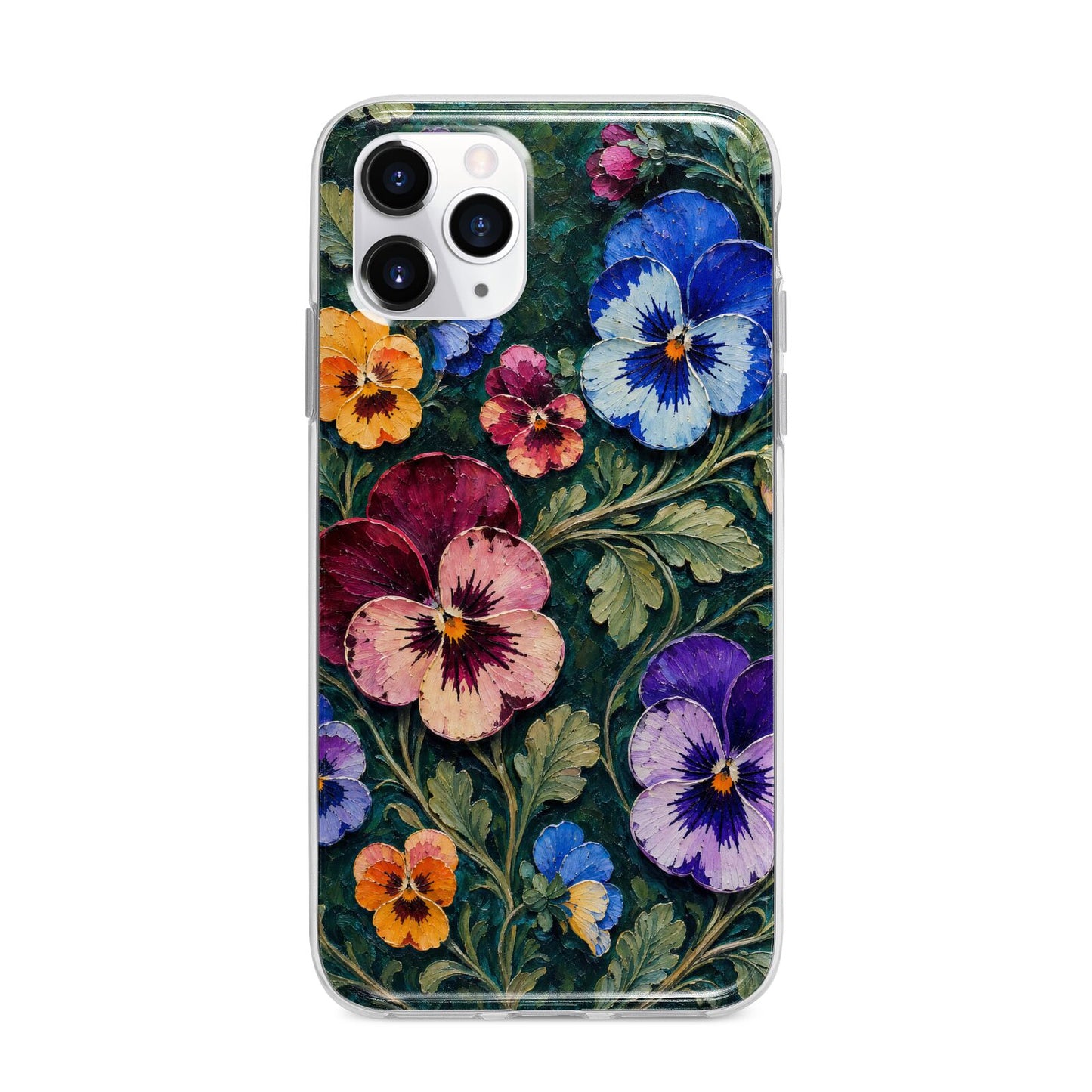 Pansy Parade Apple iPhone 11 Pro Max in Silver with Bumper Case