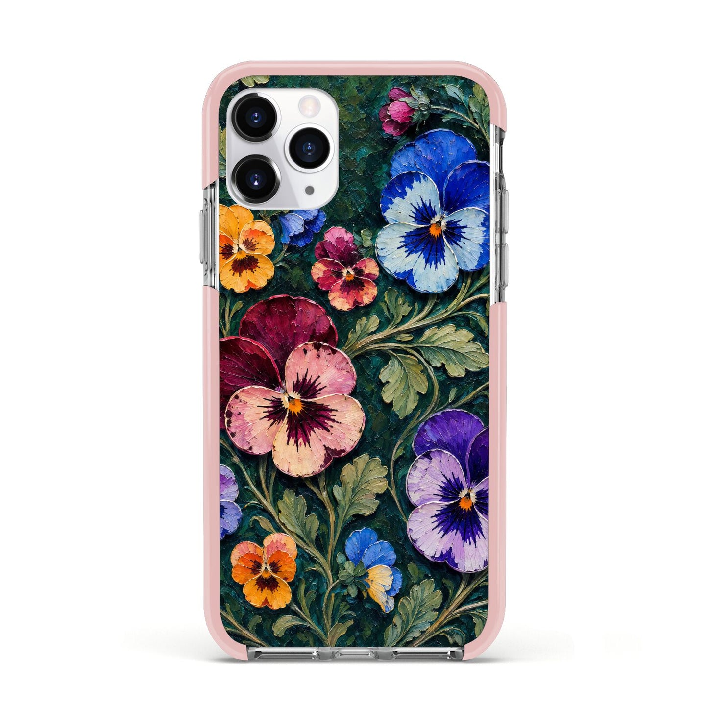 Pansy Parade Apple iPhone 11 Pro in Silver with Pink Impact Case