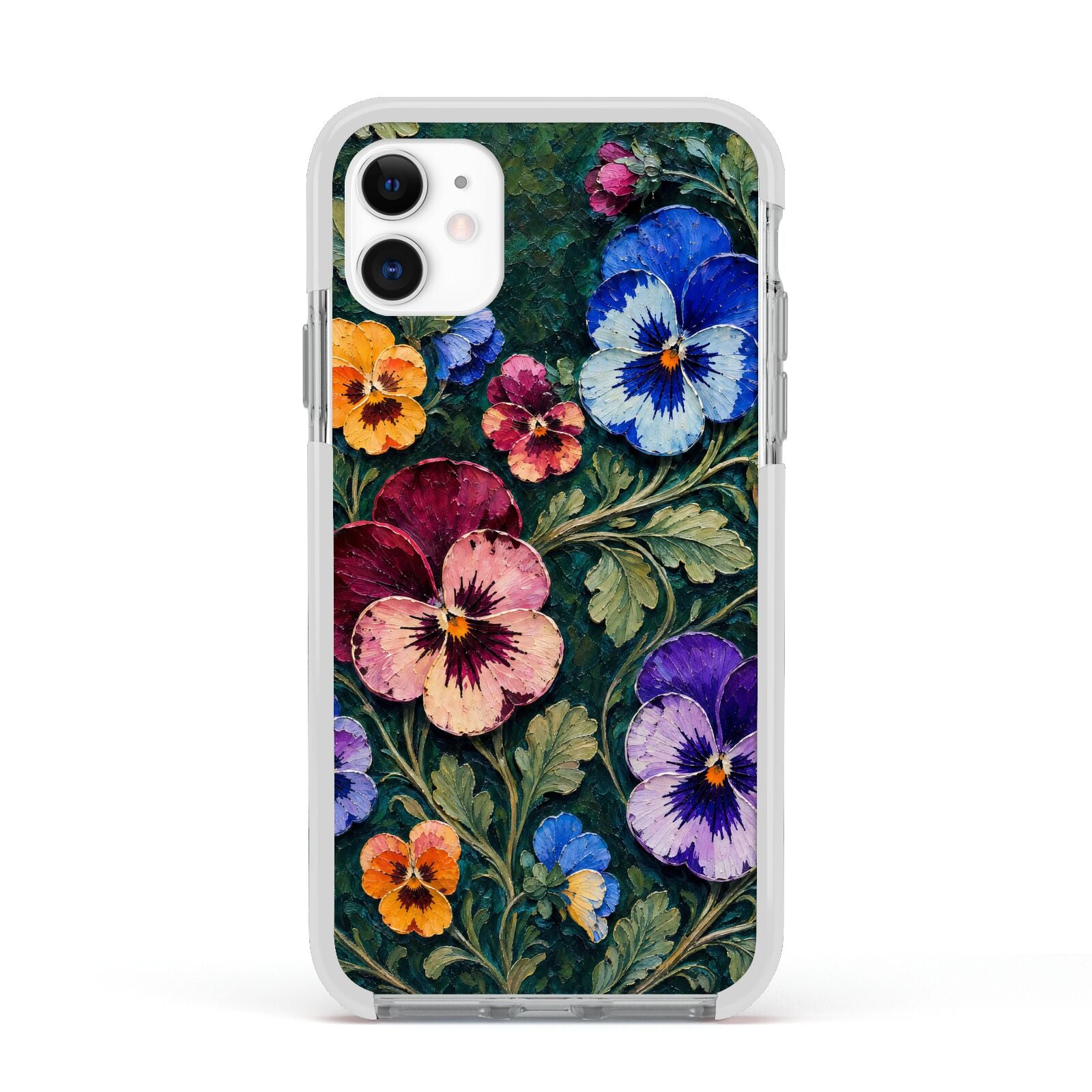 Pansy Parade Apple iPhone 11 in White with White Impact Case