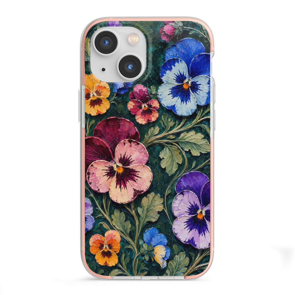 Pansy Parade iPhone 13 Mini TPU Impact Case with Pink Edges