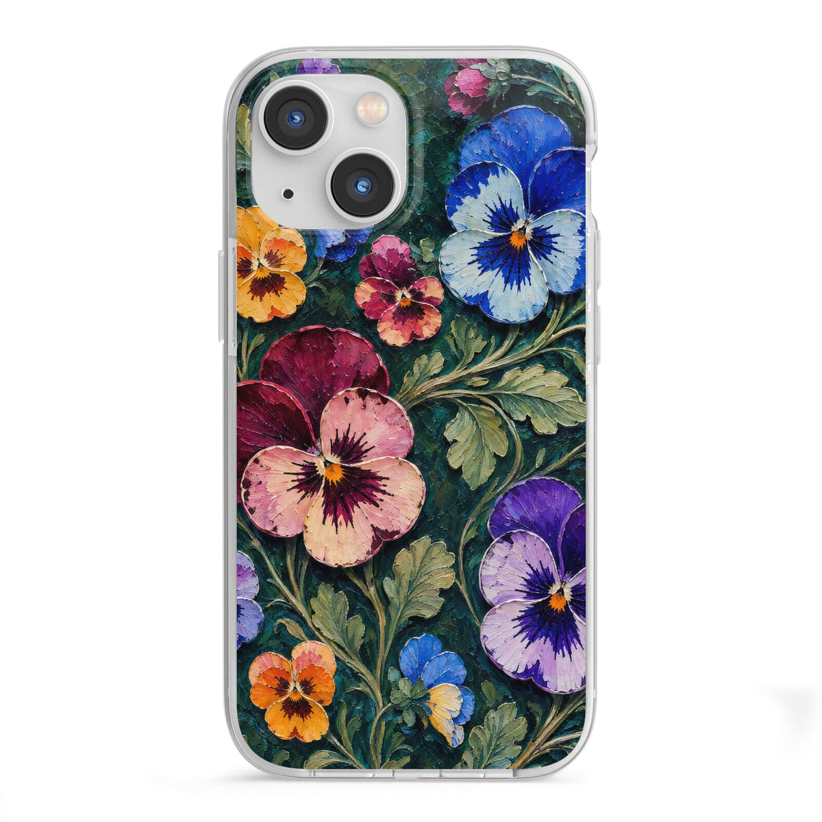 Pansy Parade iPhone 13 Mini TPU Impact Case with White Edges