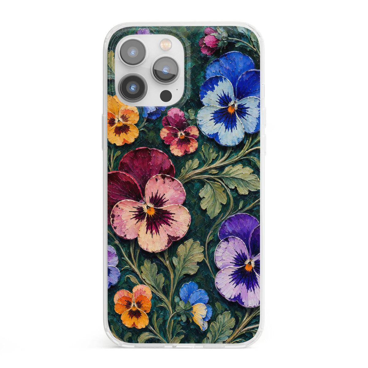 Pansy Parade iPhone 13 Pro Max Clear Bumper Case