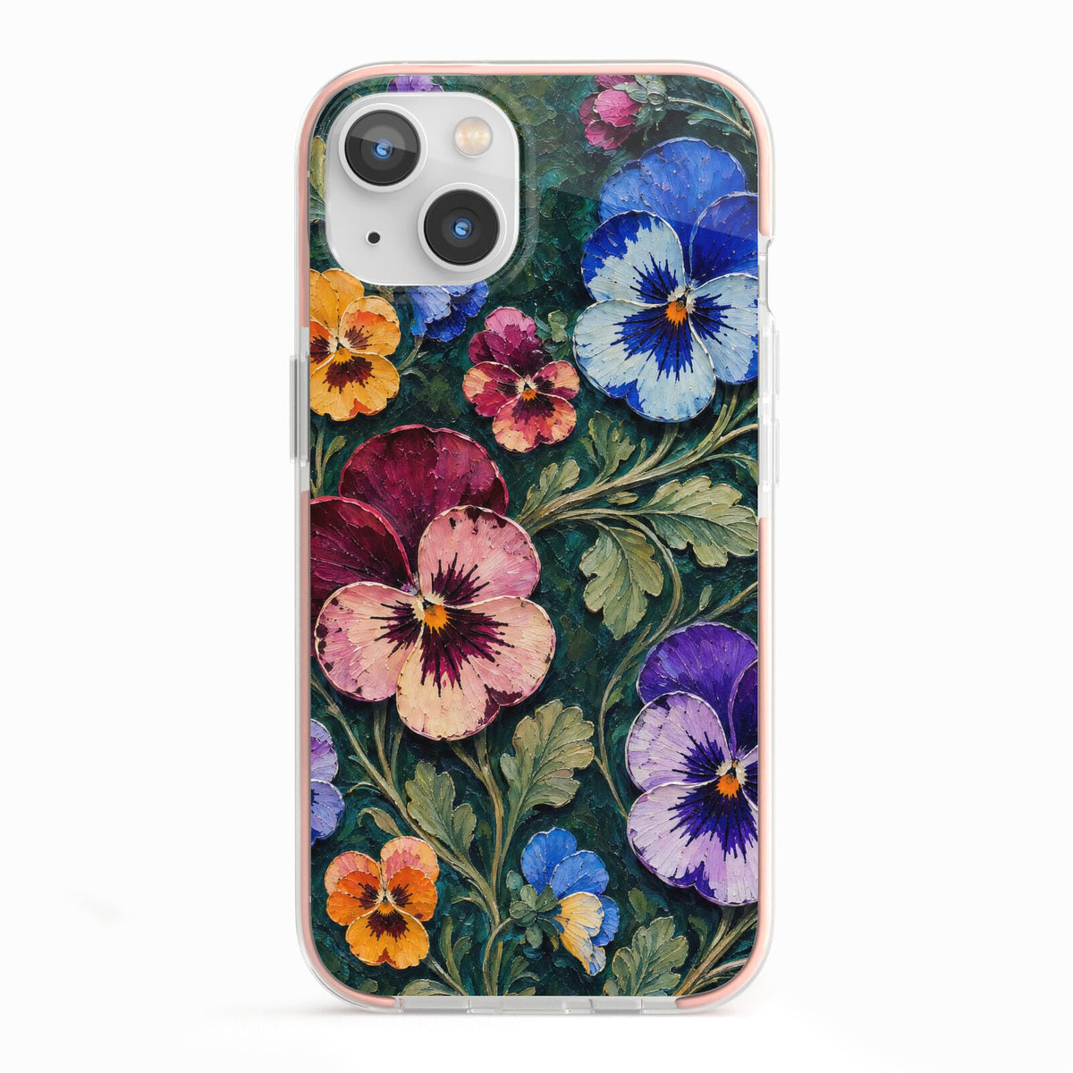 Pansy Parade iPhone 13 TPU Impact Case with Pink Edges