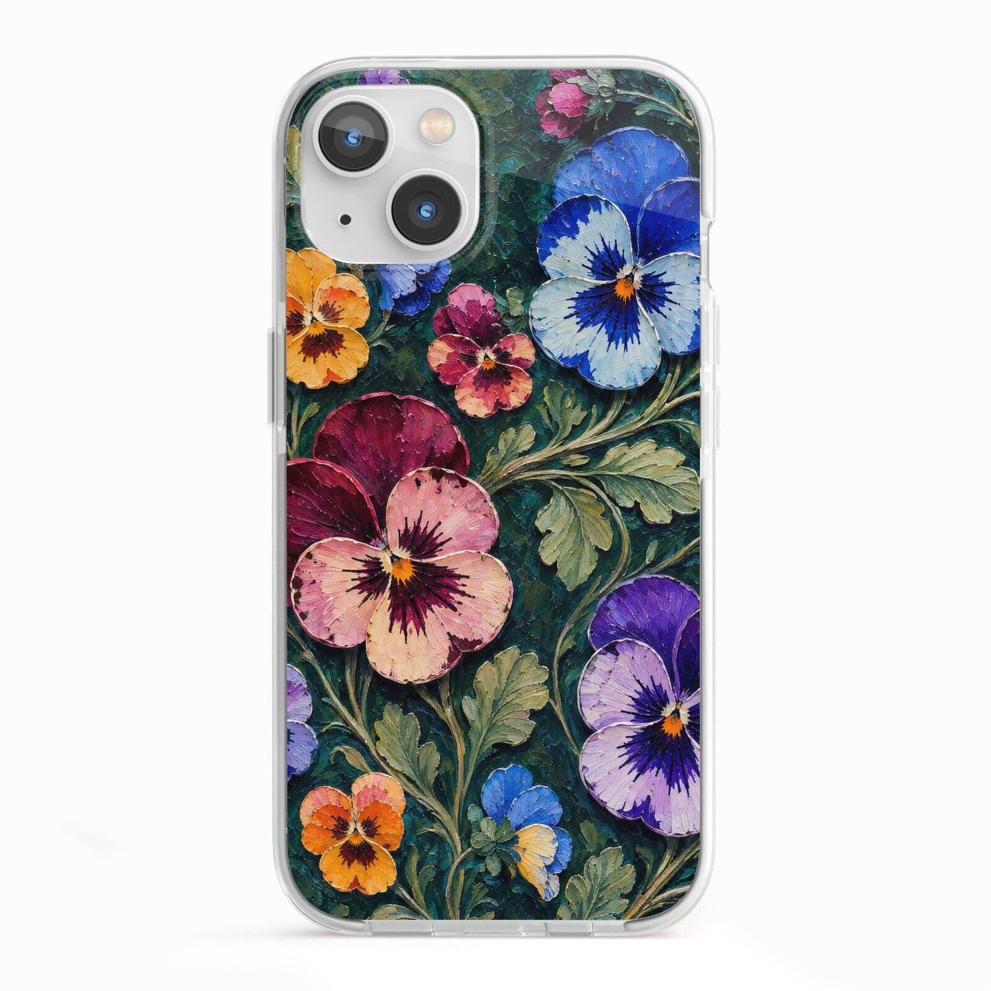 Pansy Parade iPhone 13 TPU Impact Case with White Edges