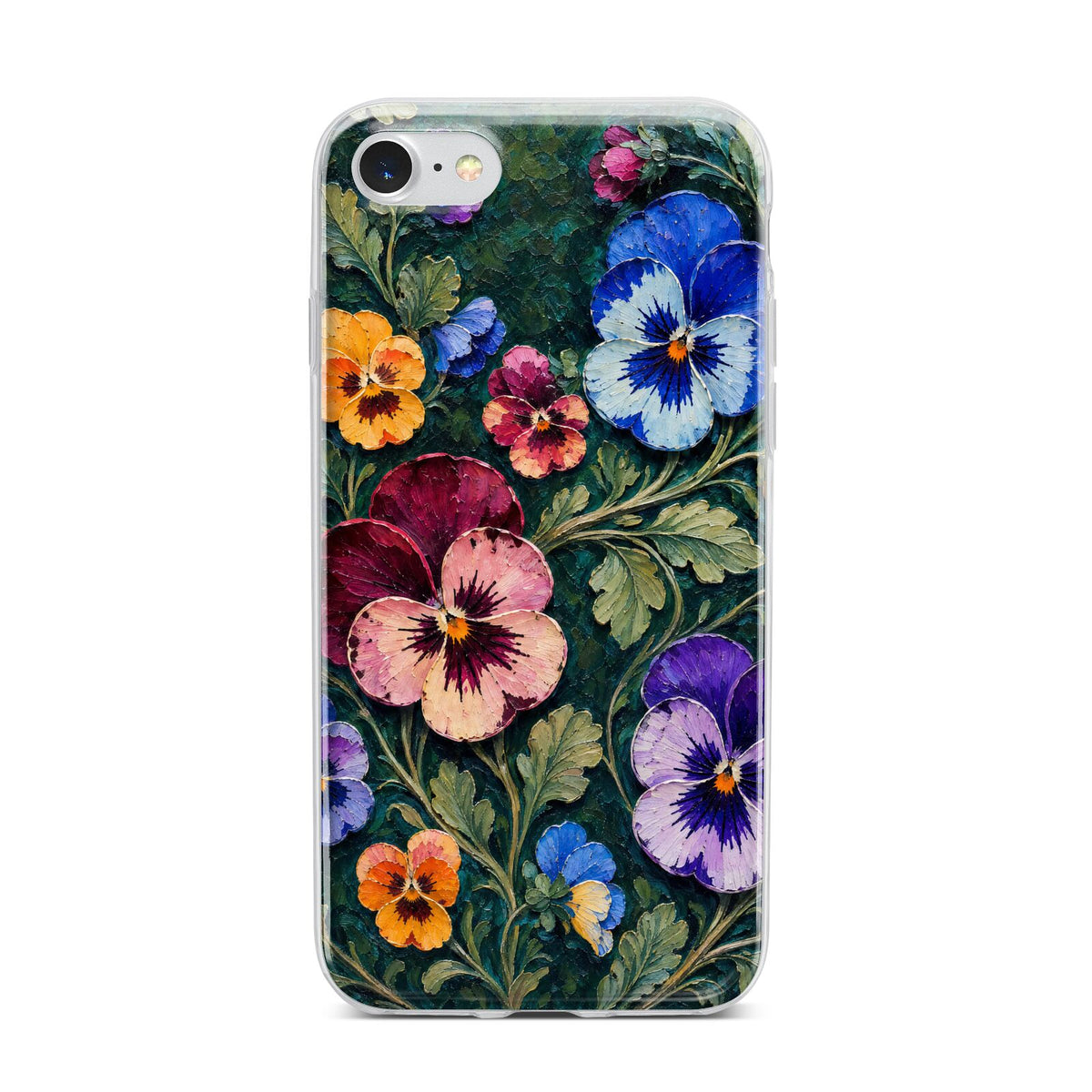 Pansy Parade iPhone 7 Bumper Case on Silver iPhone
