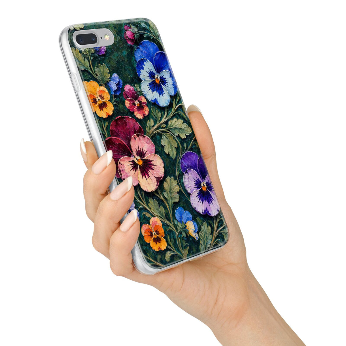 Pansy Parade iPhone 7 Plus Bumper Case on Silver iPhone Alternative Image