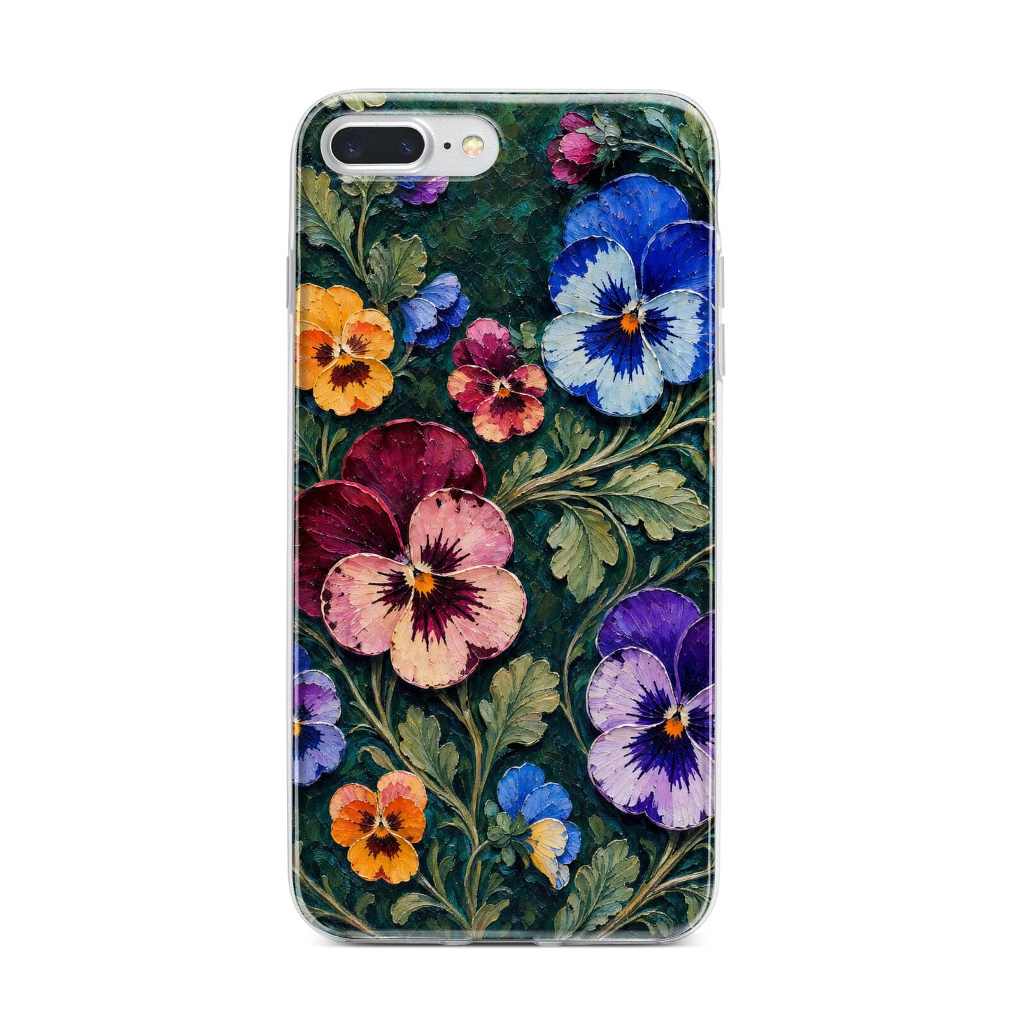 Pansy Parade iPhone 7 Plus Bumper Case on Silver iPhone
