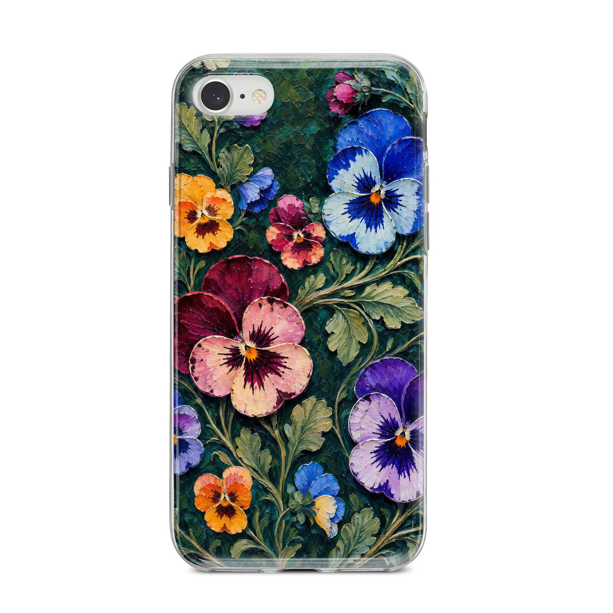 Pansy Parade iPhone 8 Bumper Case on Silver iPhone