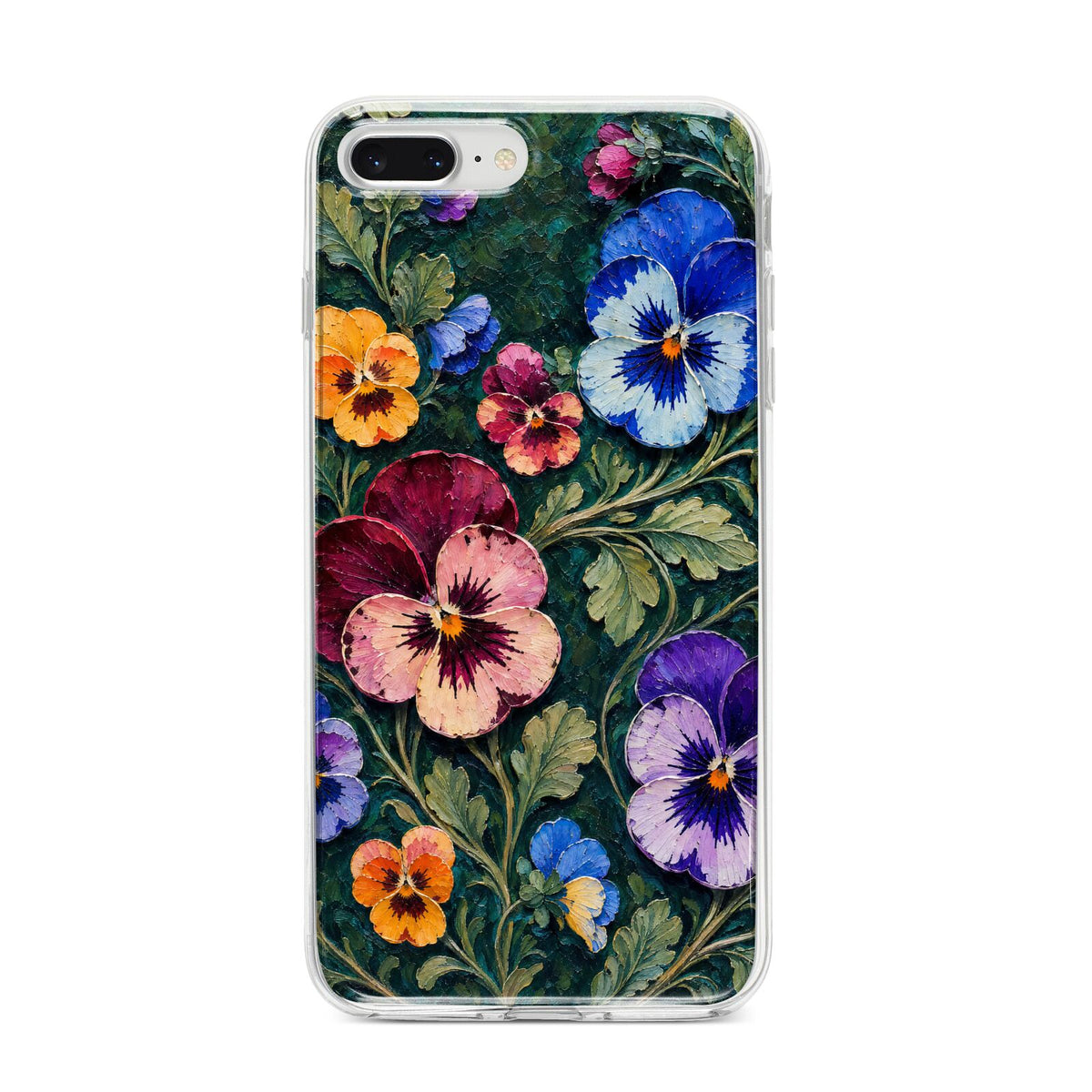 Pansy Parade iPhone 8 Plus Bumper Case on Silver iPhone