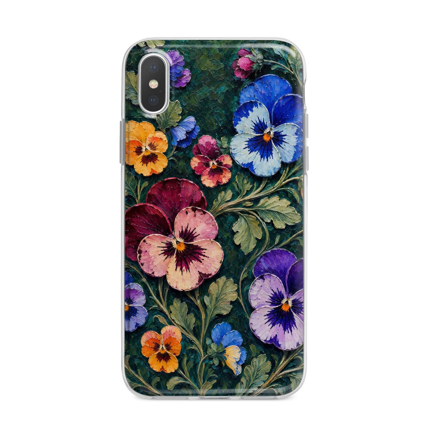 Pansy Parade iPhone X Bumper Case on Silver iPhone Alternative Image 1