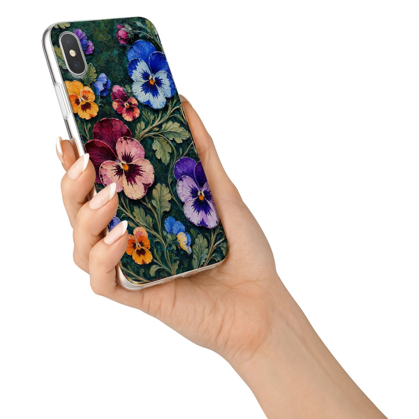Pansy Parade iPhone X Bumper Case on Silver iPhone Alternative Image 2