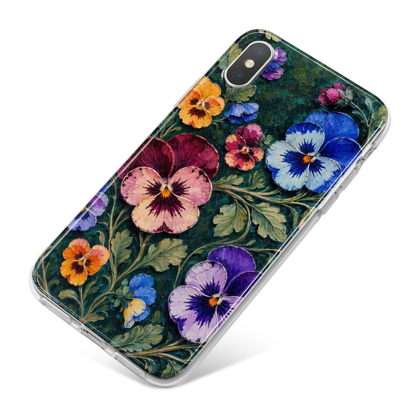 Pansy Parade iPhone X Bumper Case on Silver iPhone