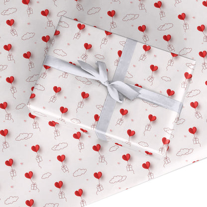 Paper Heart Balloon Custom Wrapping Paper