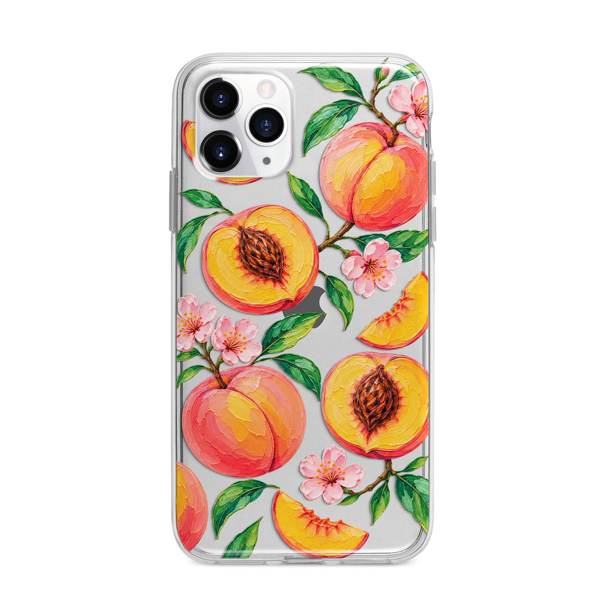Peach Sorbet Apple iPhone 11 Pro Max in Silver with Bumper Case