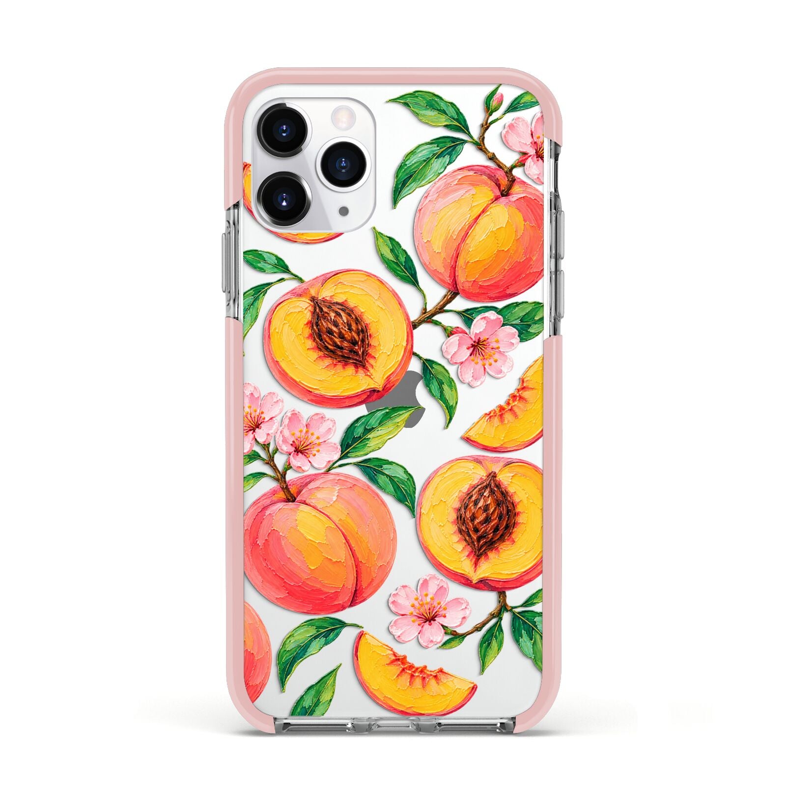 Peach Sorbet Apple iPhone 11 Pro in Silver with Pink Impact Case
