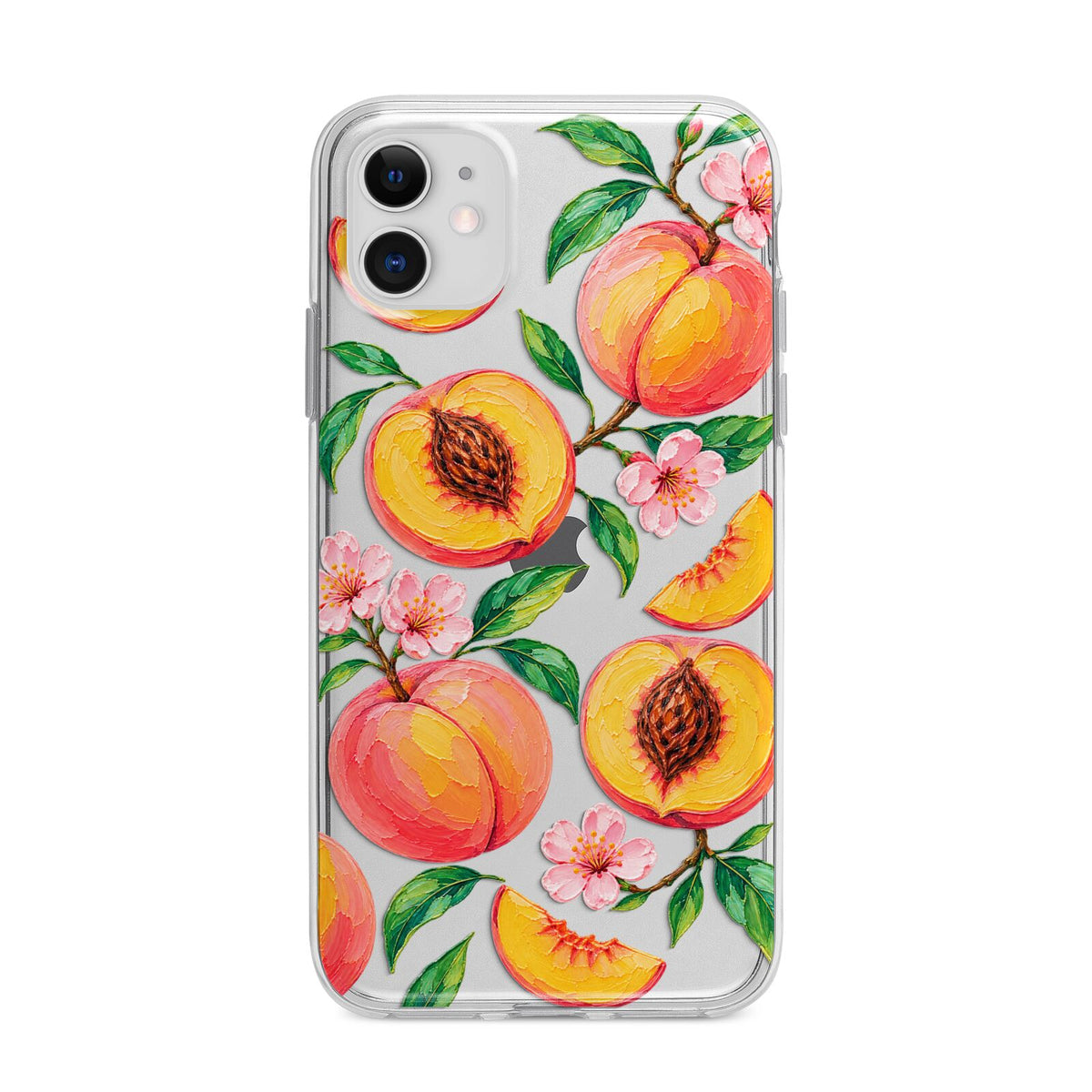 Peach Sorbet Apple iPhone 11 in White with Bumper Case