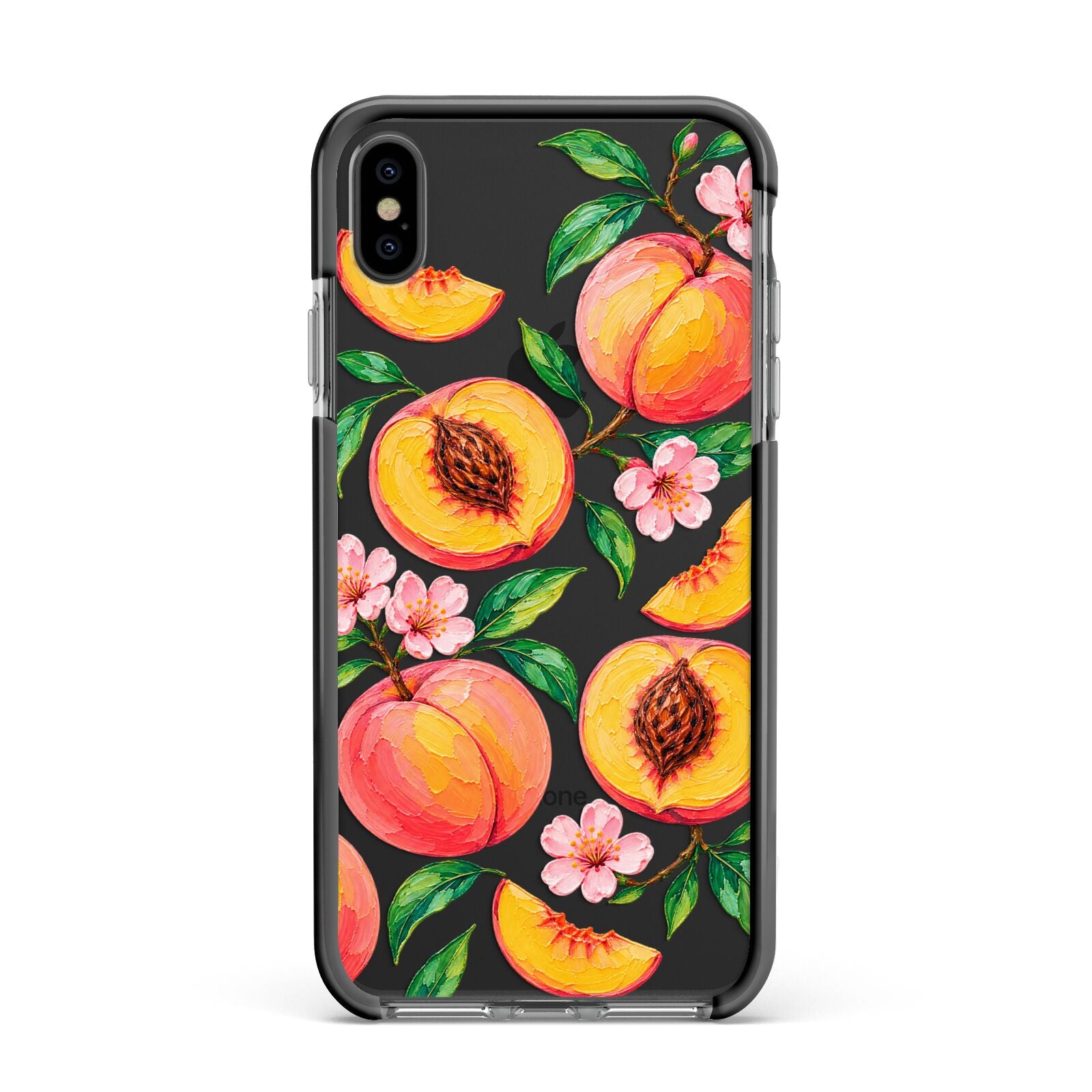Peach Sorbet Apple iPhone Xs Max Impact Case Black Edge on Black Phone