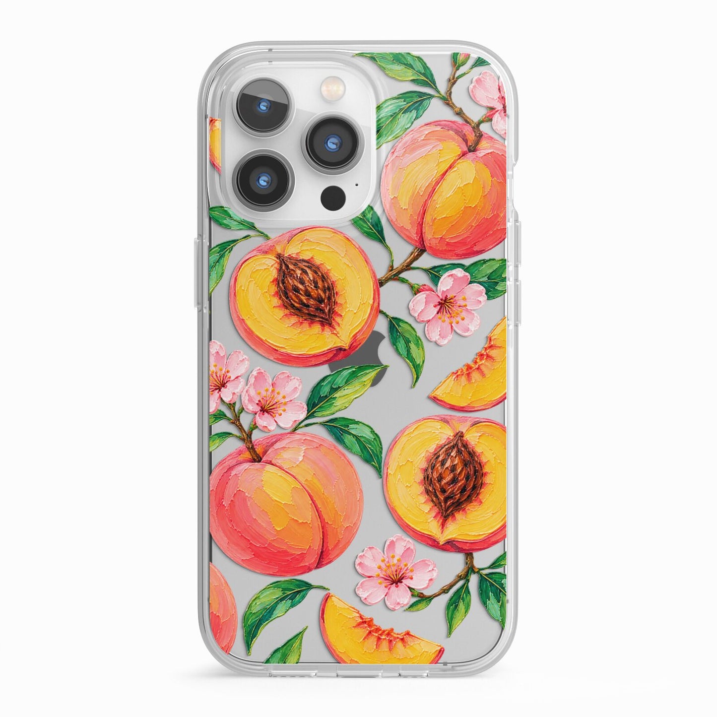 Peach Sorbet iPhone 13 Pro TPU Impact Case with White Edges