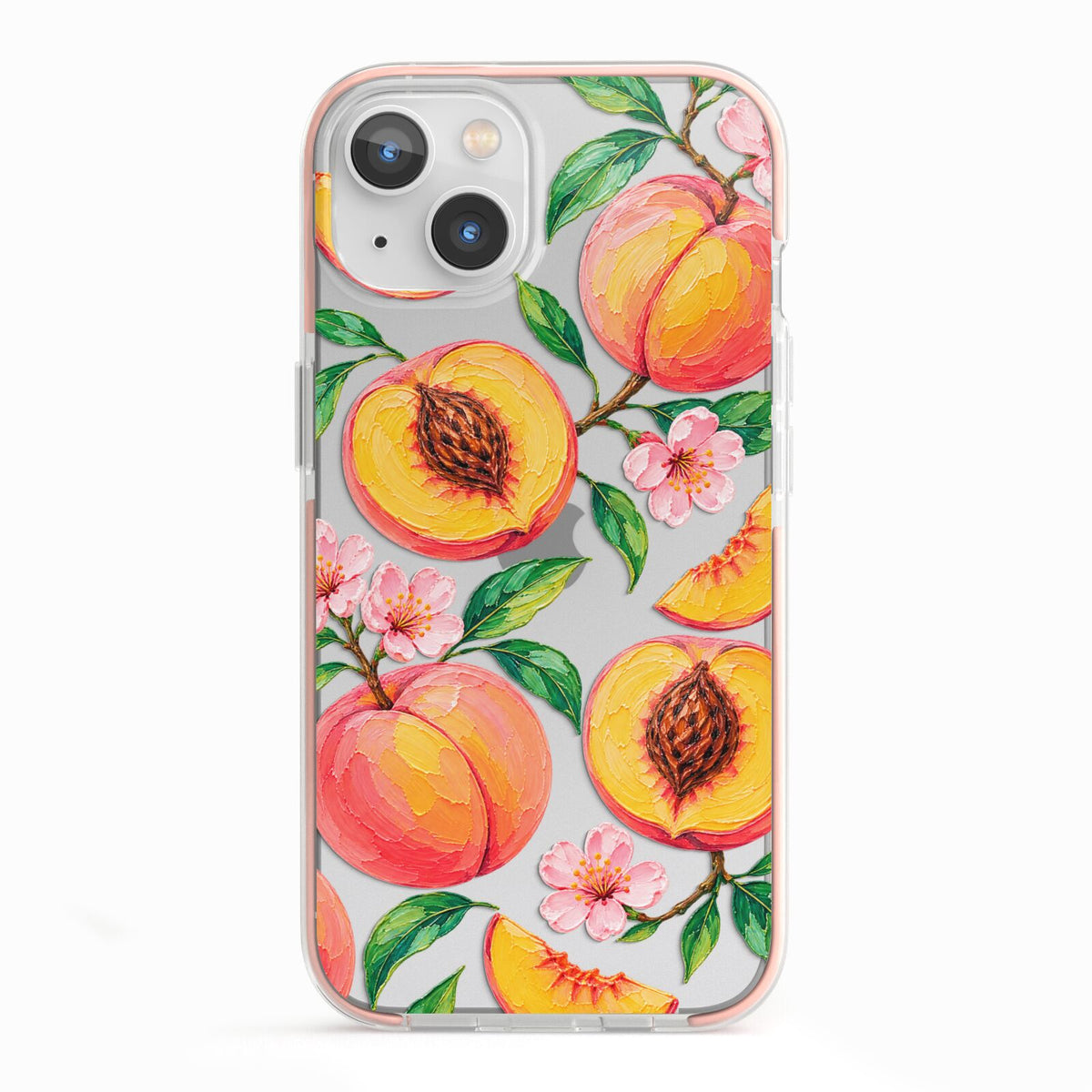 Peach Sorbet iPhone 13 TPU Impact Case with Pink Edges