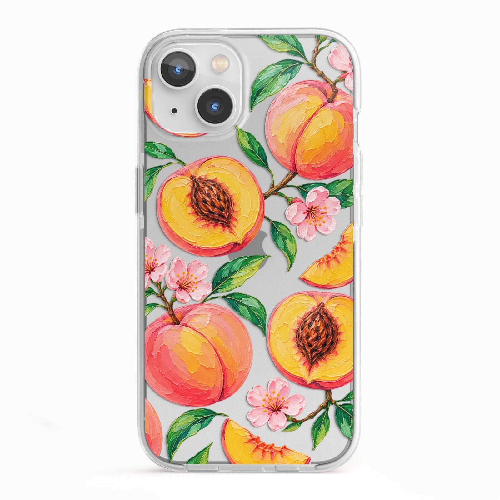 Peach Sorbet iPhone 13 TPU Impact Case with White Edges