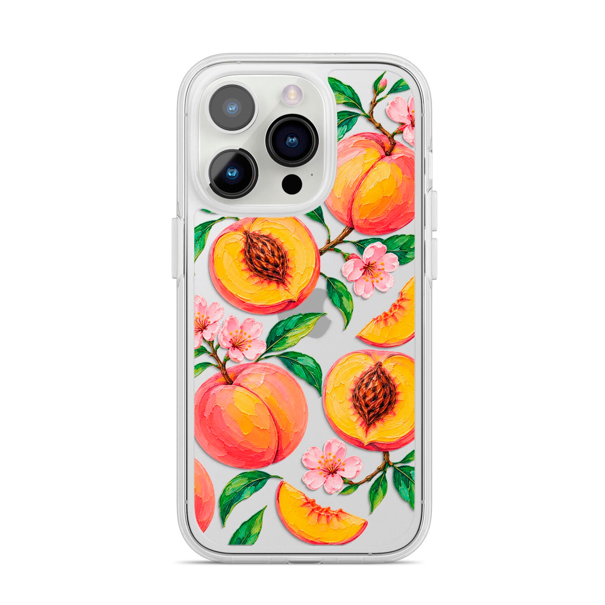 Peach Sorbet iPhone 14 Pro Clear Tough Case Silver