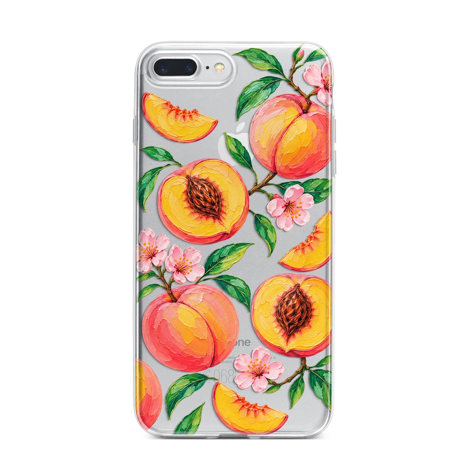 Peach Sorbet iPhone 7 Plus Bumper Case on Silver iPhone