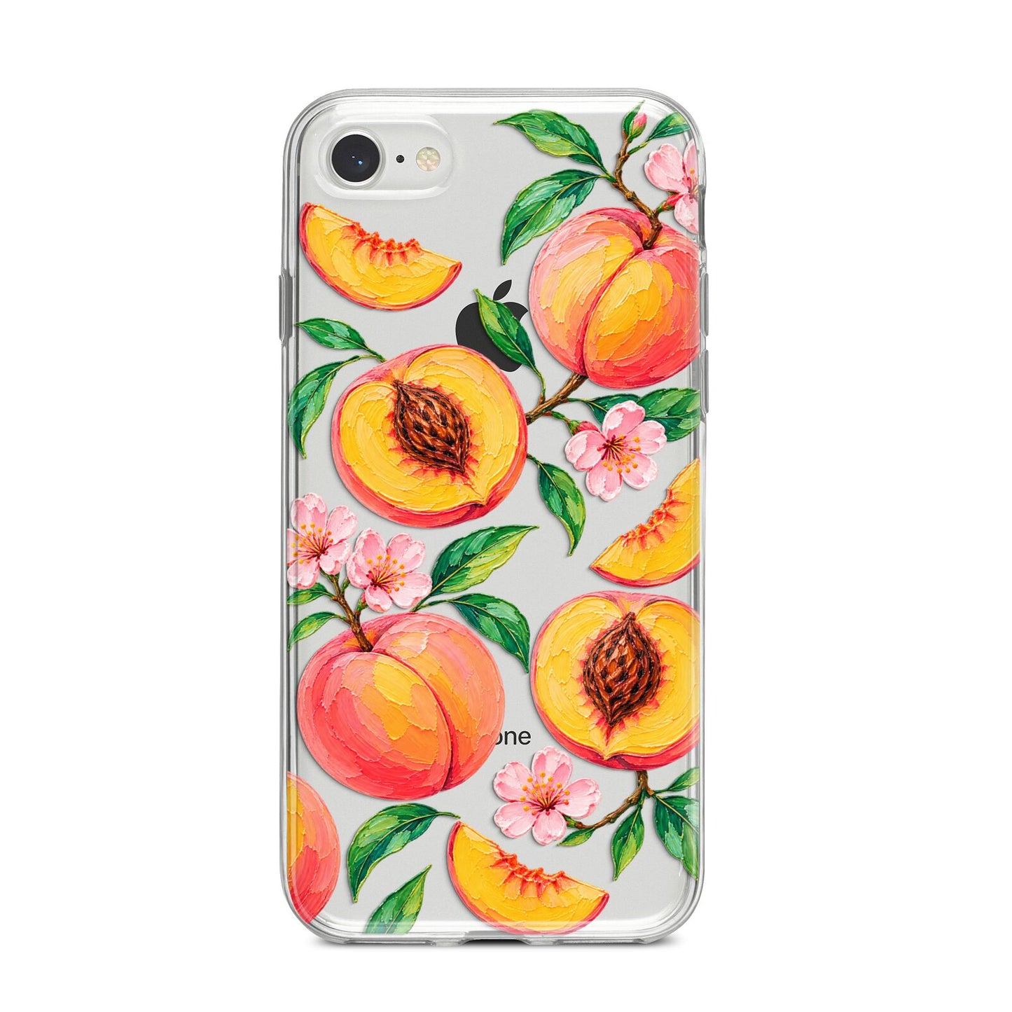 Peach Sorbet iPhone 8 Bumper Case on Silver iPhone