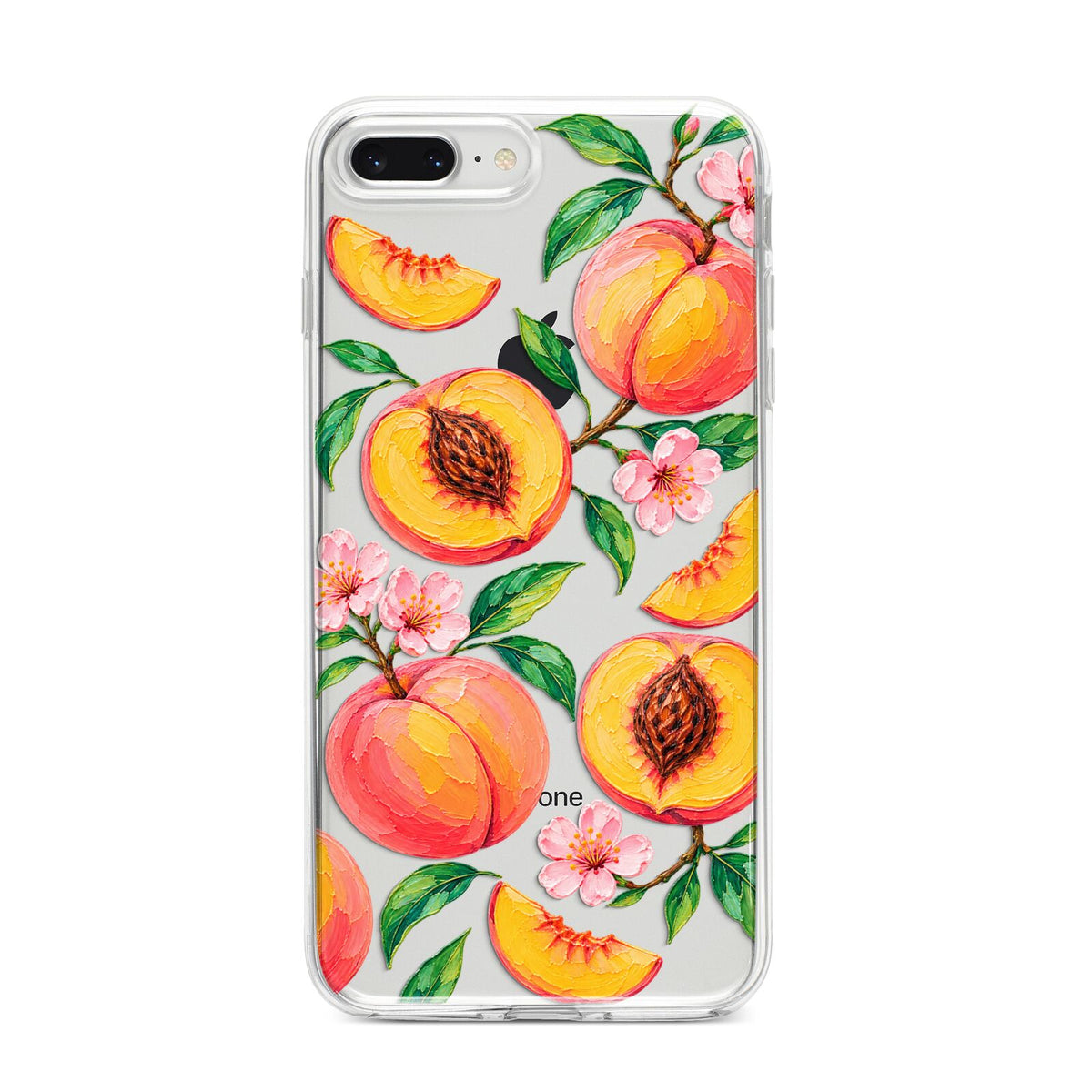 Peach Sorbet iPhone 8 Plus Bumper Case on Silver iPhone