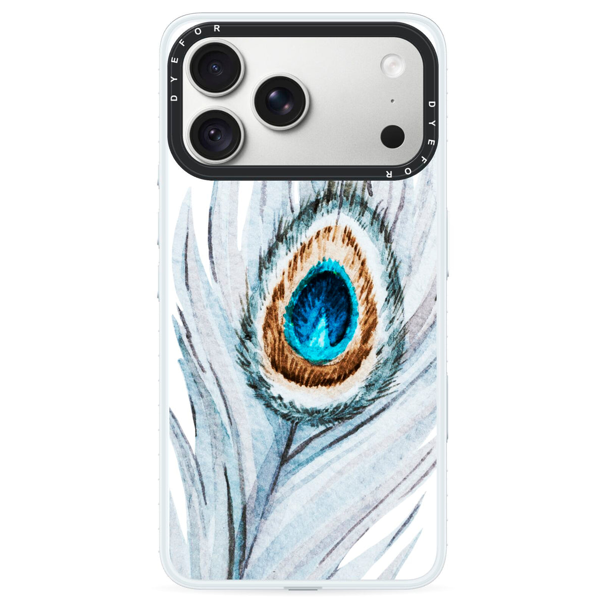 Peacock iPhone 18 Pro Black Impact Pre order Case on Silver phone