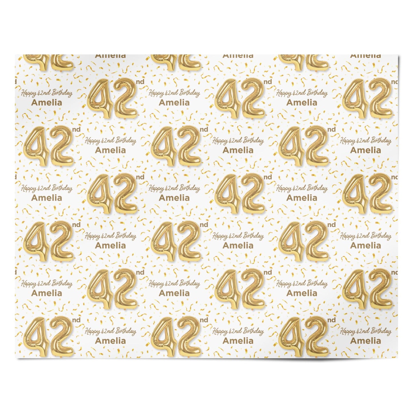 Personalised 42nd Birthday Personalised Wrapping Paper Alternative