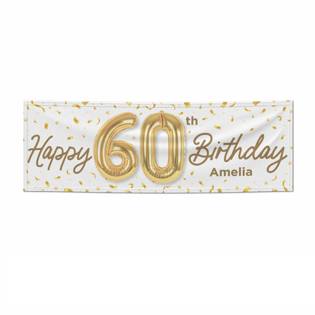 Personalised 60th Birthday 3x1 Paper Banner