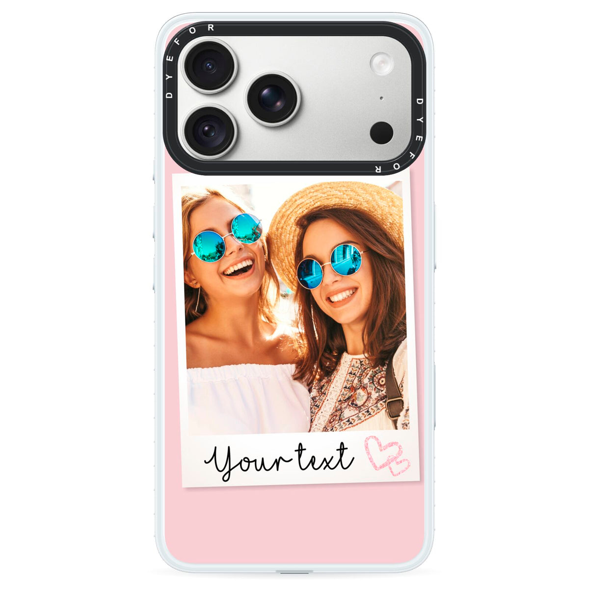 Personalised Best Friend Photo iPhone 18 Pro Black Impact Pre order Case on Silver phone