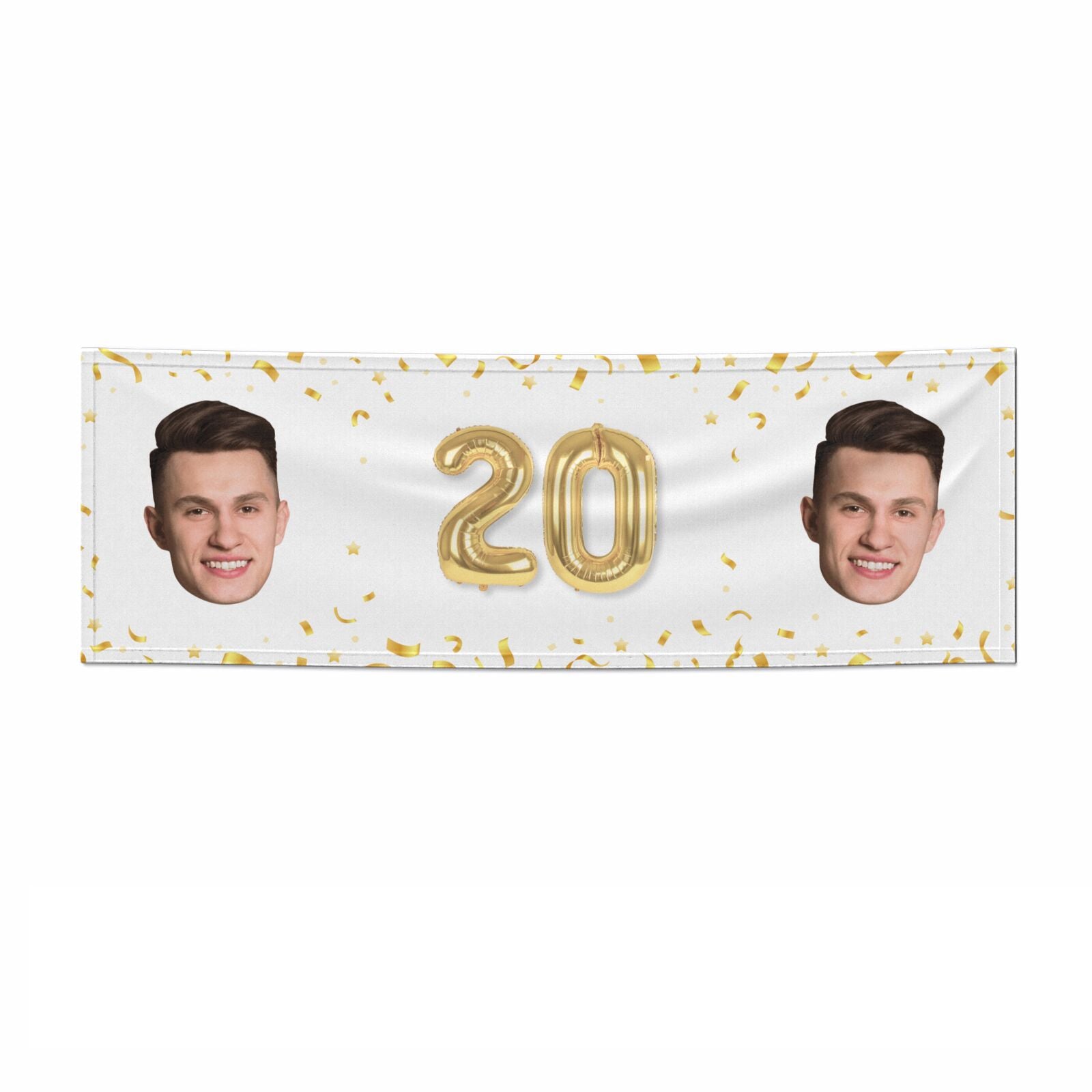 Personalised Birthday Photo Face 3x1 Paper Banner