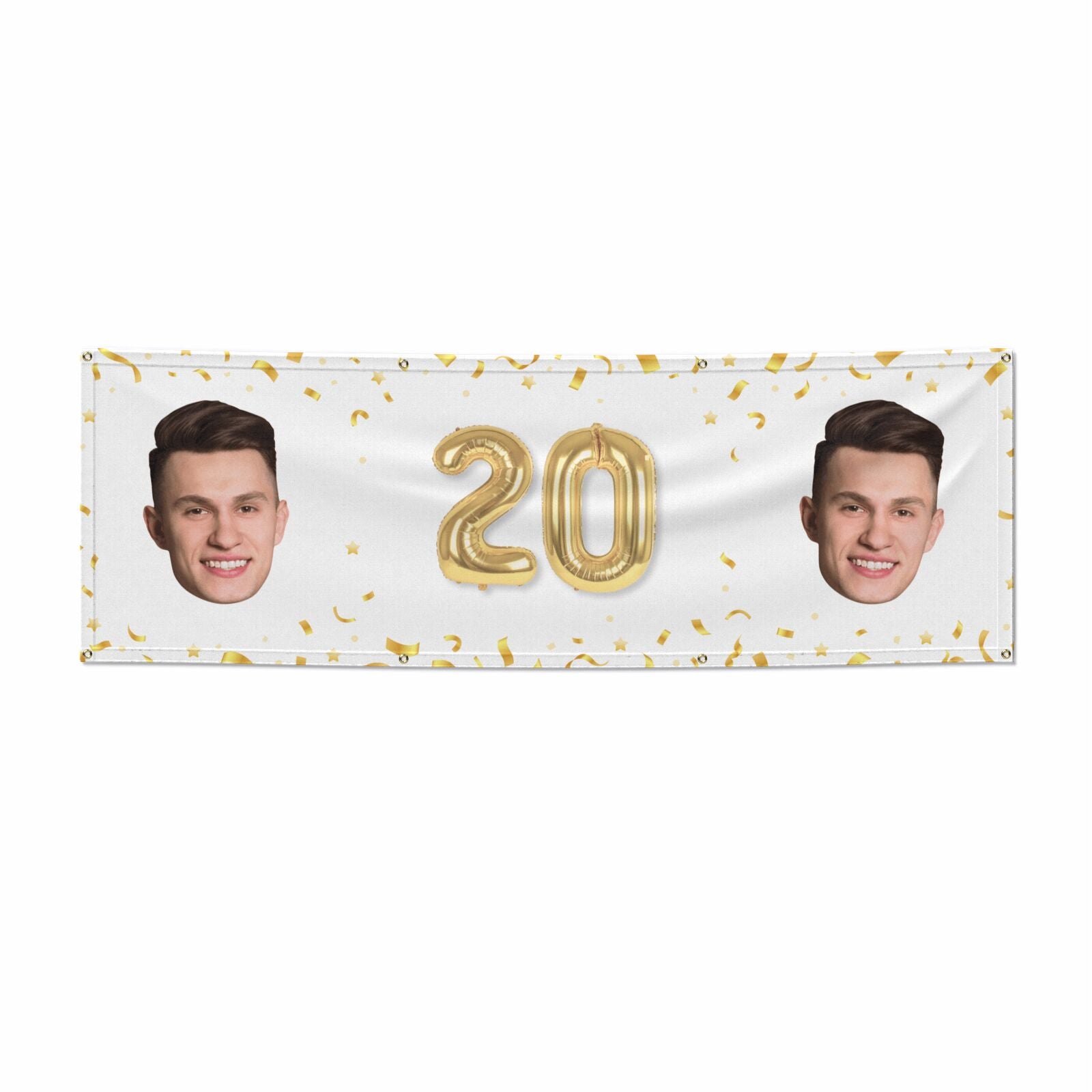 Personalised Birthday Photo Face 6x2 Banner