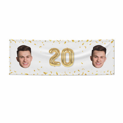 Personalised Birthday Photo Face 6x2 Banner