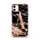 Personalised Black Copper Marble Apple iPhone 11 in White with Pink Impact Case