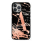 Personalised Black Copper Marble iPhone 13 Pro Max Black Impact Case on Silver phone