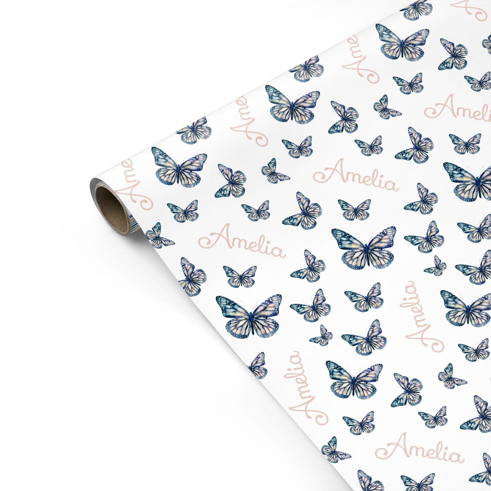 Personalised Blue Butterfly Personalised Gift Wrap