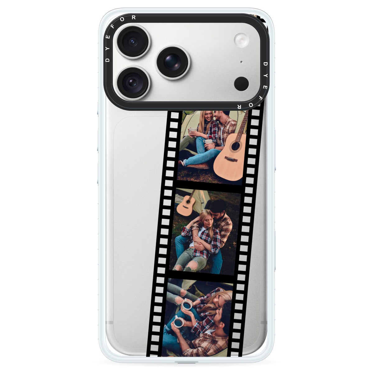 Personalised Camera Film Photo iPhone 18 Pro Max Black Impact Pre order Case on Silver phone
