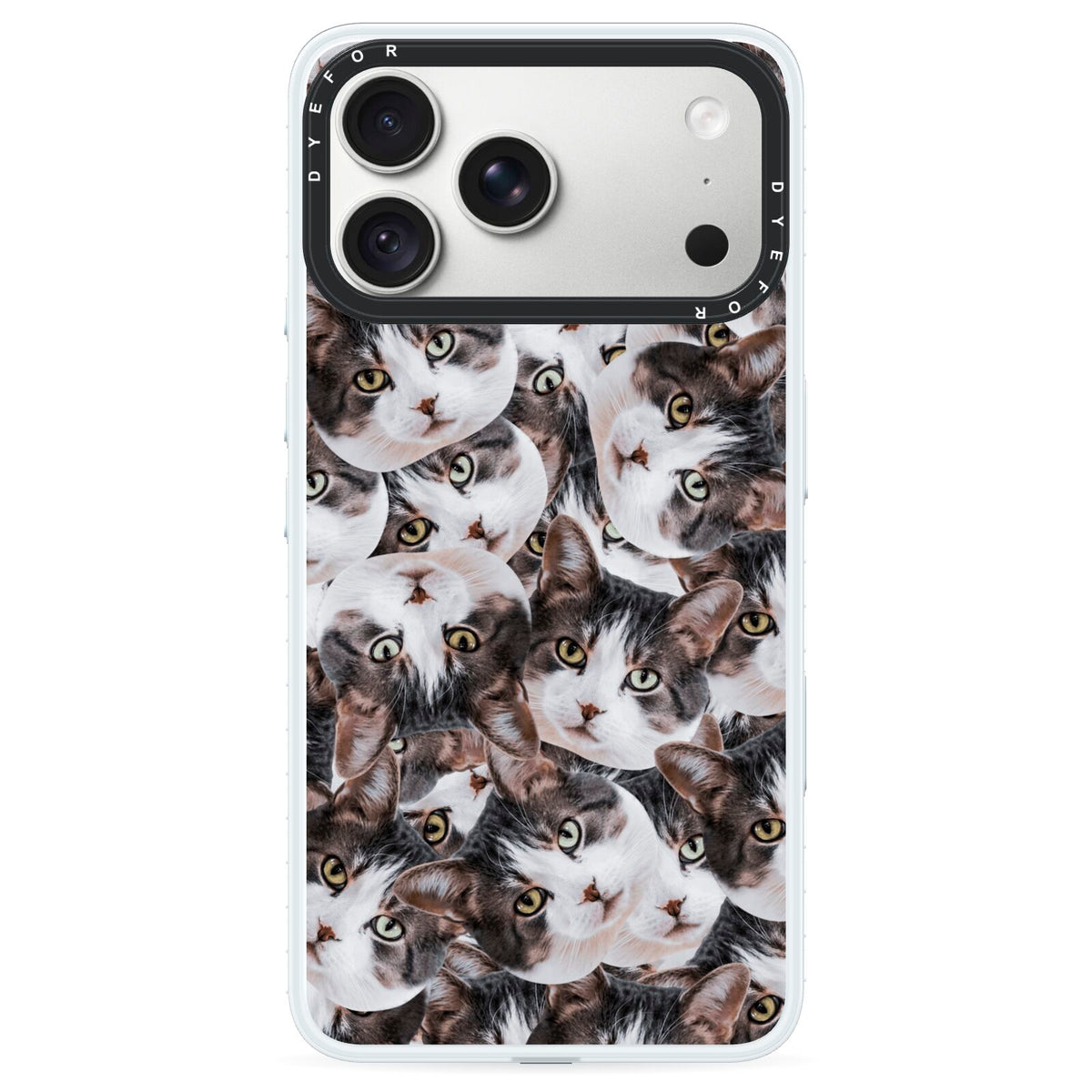Personalised Cat Photo Collage iPhone 18 Pro Max Black Impact Pre order Case on Silver phone