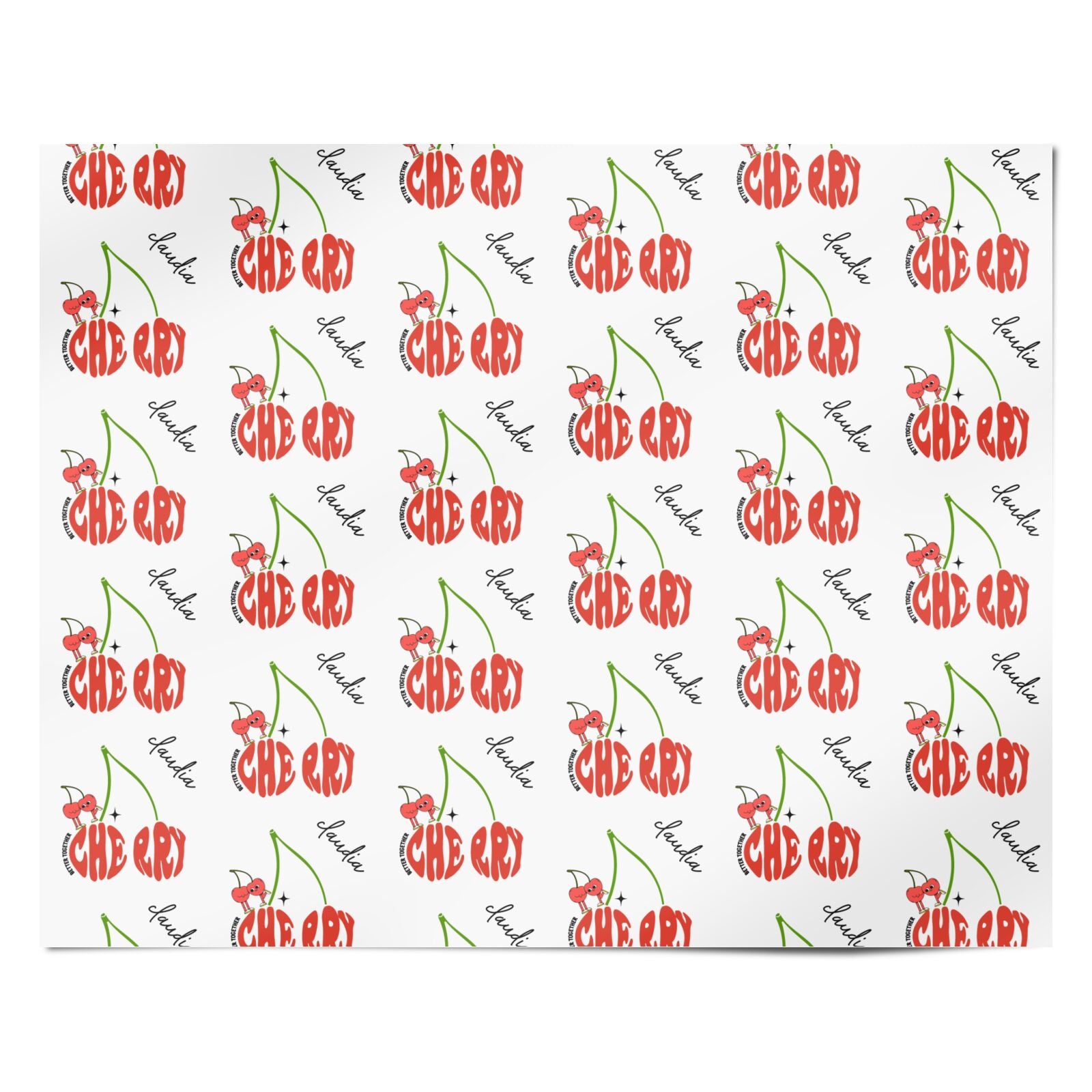 Personalised Cherry Personalised Wrapping Paper Alternative