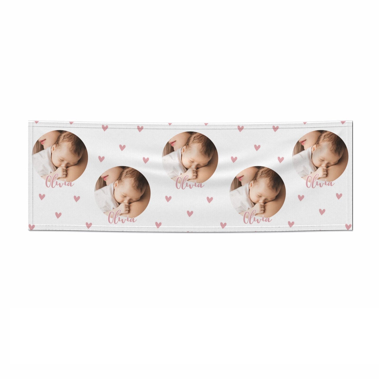 Personalised Circle Photo Upload 3x1 Paper Banner