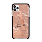 Personalised Copper Taupe Marble Apple iPhone 11 Pro Max in Silver with Black Impact Case