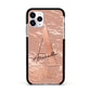 Personalised Copper Taupe Marble Apple iPhone 11 Pro in Silver with Black Impact Case