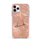 Personalised Copper Taupe Marble Apple iPhone 11 Pro in Silver with Pink Impact Case