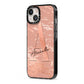 Personalised Copper Taupe Marble iPhone 13 Black Impact Case Side Angle on Silver phone